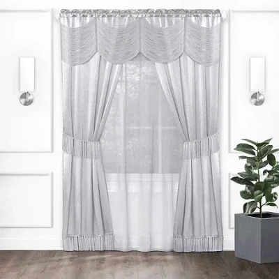 Achim Halley Rod Pocket Light-filtering Curtain Panel In Silver