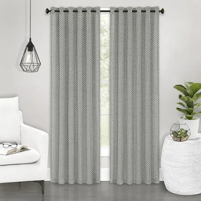 Achim Bedford Tab Top Light-filtering Single Curtain Panel In Gray