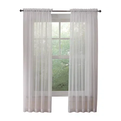 Habitat Rhapsody Voile Rod Pocket Sheer Single Curtain Panel In White