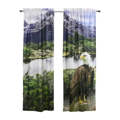 Habitat Photo Real Rod Pocket Light-filtering Set Of 2 Curtain Panel In Multi