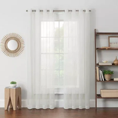 Eclipse Calia Grommet Top Sheer Set Of 2 Curtain Panel In White