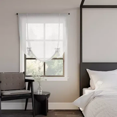 Archaeo Akari Sheer Rod Pocket Single Tie-up Shade In White