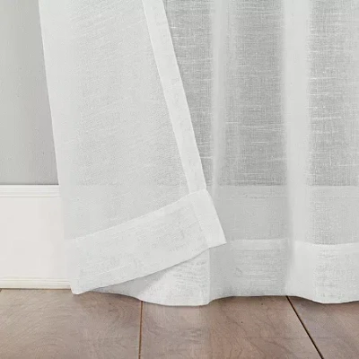 Archaeo Vail Grommet Top Sheer Single Curtain Panel In White