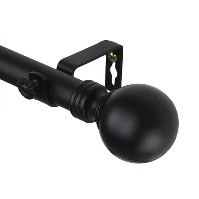 Rod Desyne Globe 1" Adjustable Curtain Rod In Black