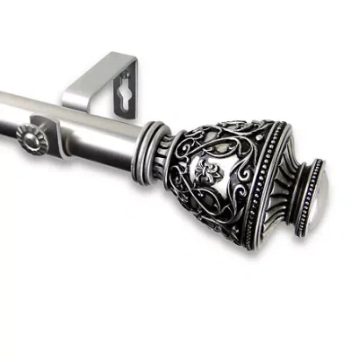 Rod Desyne Veda 1" Adjustable Curtain Rod In Silver
