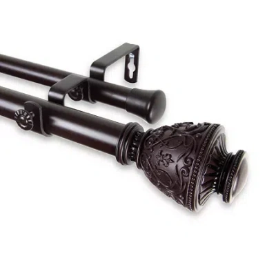 Rod Desyne Veda 1" Double Adjustable Curtain Rod In Brown