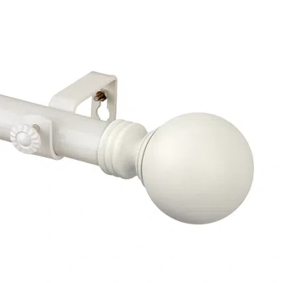 Rod Desyne Globe 1" Adjustable Curtain Rod In White