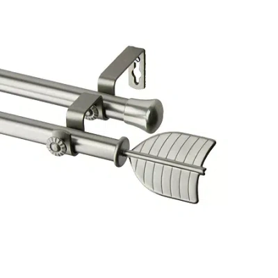 Rod Desyne Quill Double Curtain Rod In Silver