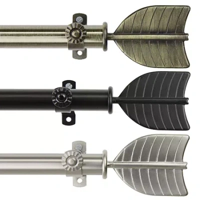 Rod Desyne Quill 13/16" Single Curtain Rod In Silver