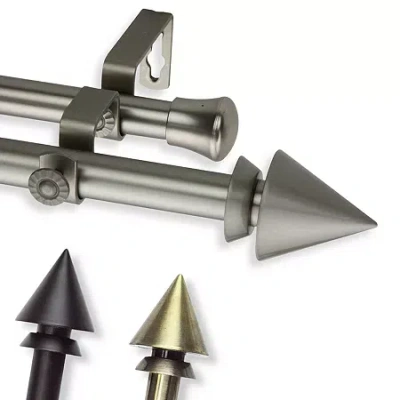 Rod Desyne Cone Double Curtain Rod In Black