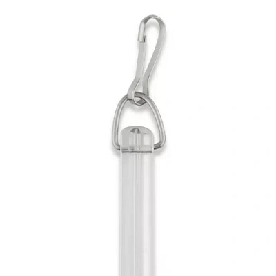 Rod Desyne 1/2" Fluted Clear Baton With Snap Hook Curtain Wand In Transparent