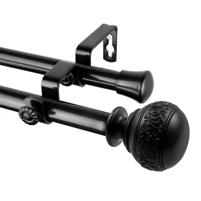 Rod Desyne Naomi Double Curtain Rod In Black