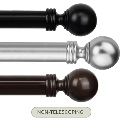 Rod Desyne Sphere 1 1/2 In Curtain Rod In Black