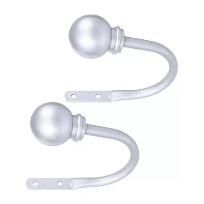Kenney Chelsea Ball End 2-pc. Curtain Holdback In Silver