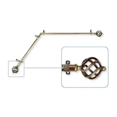 Rod Desyne Twist Corner 13/16 In Adjustable Curtain Rod In Brown