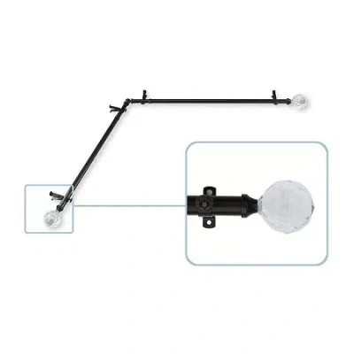 Rod Desyne Faceted Corner 13/16 In Adjustable Curtain Rod In Black