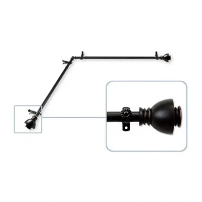 Rod Desyne Alma Corner 13/16 In Adjustable Curtain Rod In Black