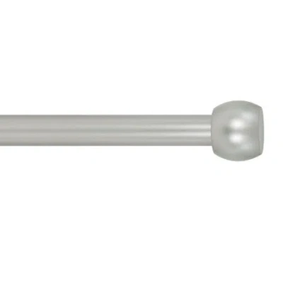 Decopolitan Barrel Knob 1 In Adjustable Curtain Rod In Silver