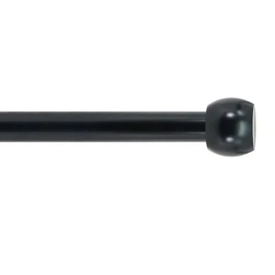 Decopolitan Barrel Knob 1 In Adjustable Curtain Rod In Black