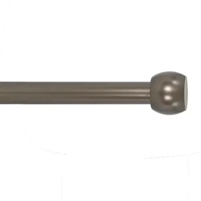 Decopolitan Barrel Knob 1 In Adjustable Curtain Rod In Brown