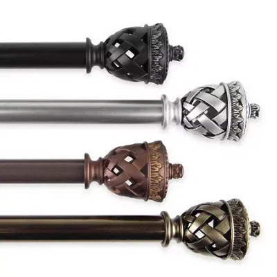 Rod Desyne Arielle 13/16" Adjustable Curtain Rod In Brown