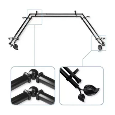 Rod Desyne Ivy Double Bay Window Rod In Black