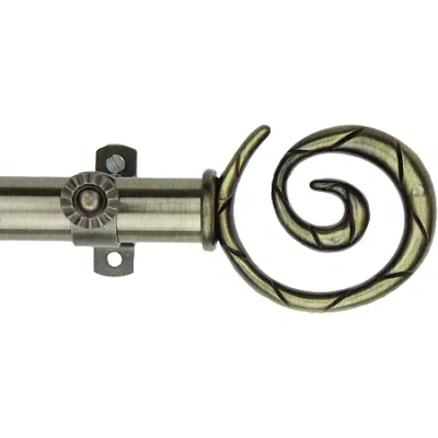 Rod Desyne 13/16" Adjustable Curtain Rod With Spiral Finials In Yellow