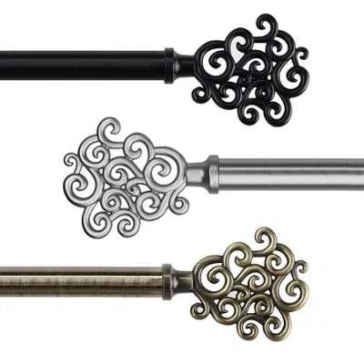 Rod Desyne Tidal 13/16" Adjustable Curtain Rod In Silver