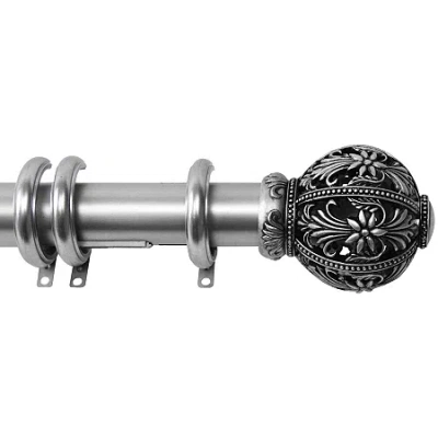Rod Desyne Lacey Traverse Adjustable Curtain Rod In Silver