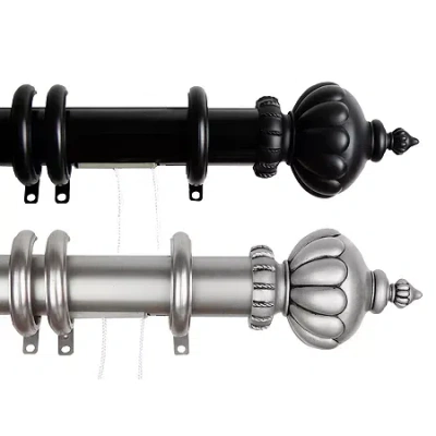 Rod Desyne Imperial Traverse Adjustable Curtain Rod In Black