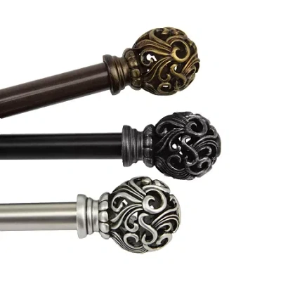 Rod Desyne Adora 13/16" Adjustable Curtain Rod In Black