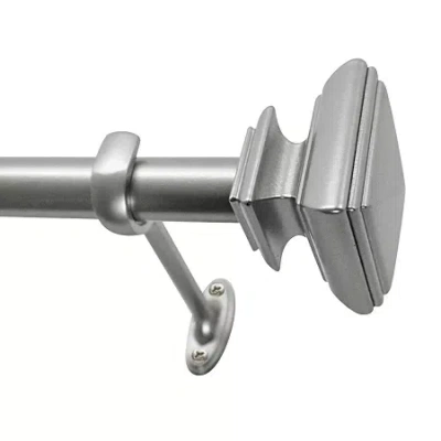 Decopolitan Square Adjustable Curtain 5/8" Rod In White