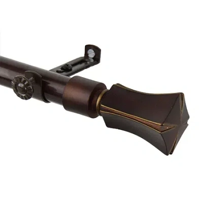 Rod Desyne Fort 13/16" Adjustable Curtain Rod In Brown