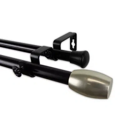Rod Desyne Harley 13/16" Adjustable Double Curtain Rod In Black
