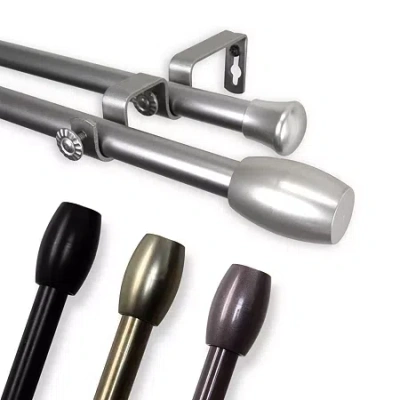 Rod Desyne Harley 13/16" Adjustable Double Curtain Rod In Silver