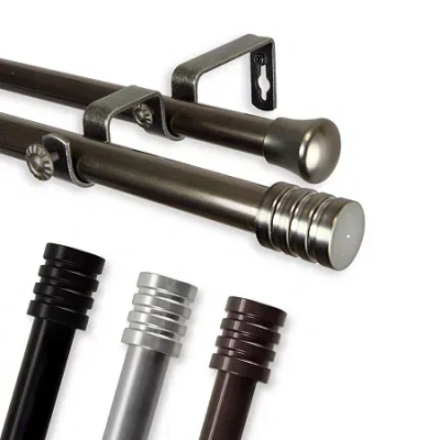 Rod Desyne Lee 13/16" Adjustable Double Curtain Rod In Brown