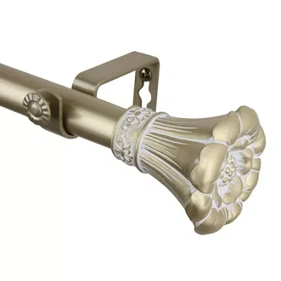 Rod Desyne Blossom 1" Adjustable Curtain Rod In Yellow