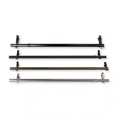 Rod Desyne Bay Extension 13/16 In Adjustable Curtain Rod In Black