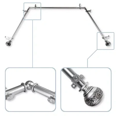 Rod Desyne Naomi Bay Window Rod In Silver