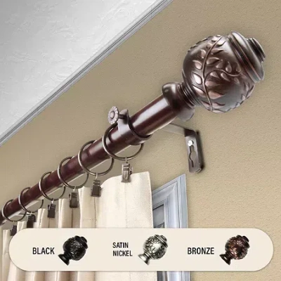 Rod Desyne Colette 1 In Adjustable Curtain Rod In Brown