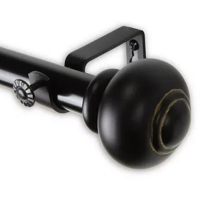 Rod Desyne Rotunda 1 In Adjustable Curtain Rod In Black