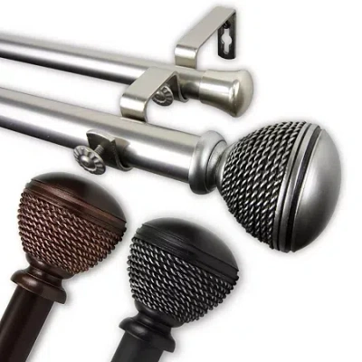 Rod Desyne Braided Double Curtain Rod In Black