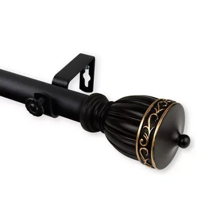 Rod Desyne Debussy 1 In Adjustable Curtain Rod In Black