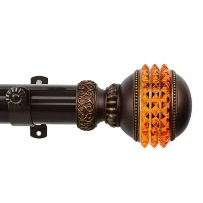 Rod Desyne Gemstone 1 1/2 In Adjustable Curtain Rod In Brown