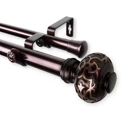 Rod Desyne Maple Double Curtain Rod In Brown