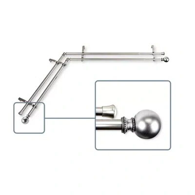 Rod Desyne Jordana Corner Double Curtain Rod In Silver