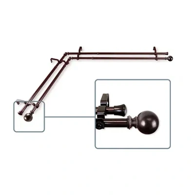 Rod Desyne Jordana Corner Double Curtain Rod In Brown