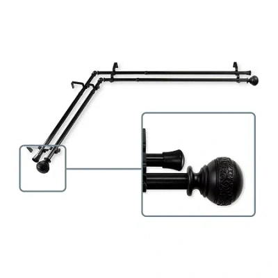 Rod Desyne Naomi Corner Double Curtain Rod In Black