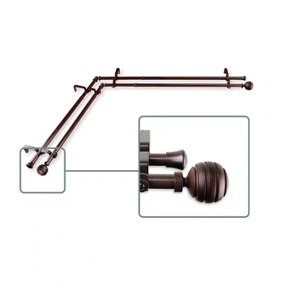 Rod Desyne Poise Corner Double Curtain Rod In Brown