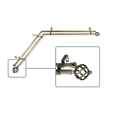 Rod Desyne Twist Corner Double Curtain Rod In Sand